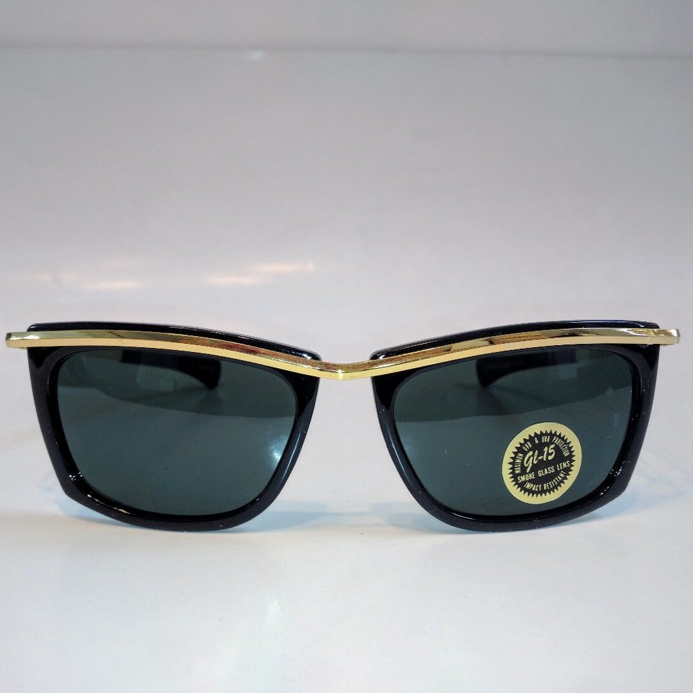 NWT True Vintage 90's Plastic/Metal Combo Olympian II glass lens Sunglasses